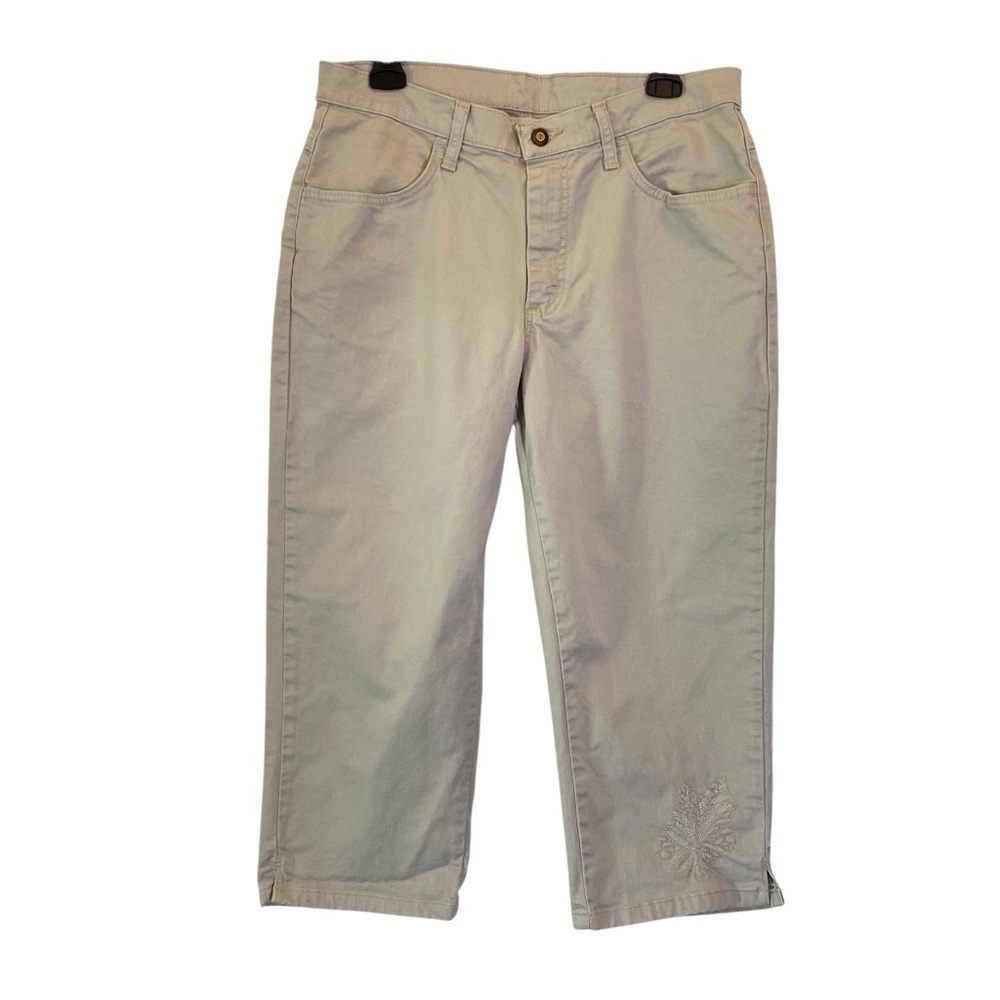 Riders by Lee Capri Women's size 12 Light Wash Beige Denim Jeans - Picture 2 of 6